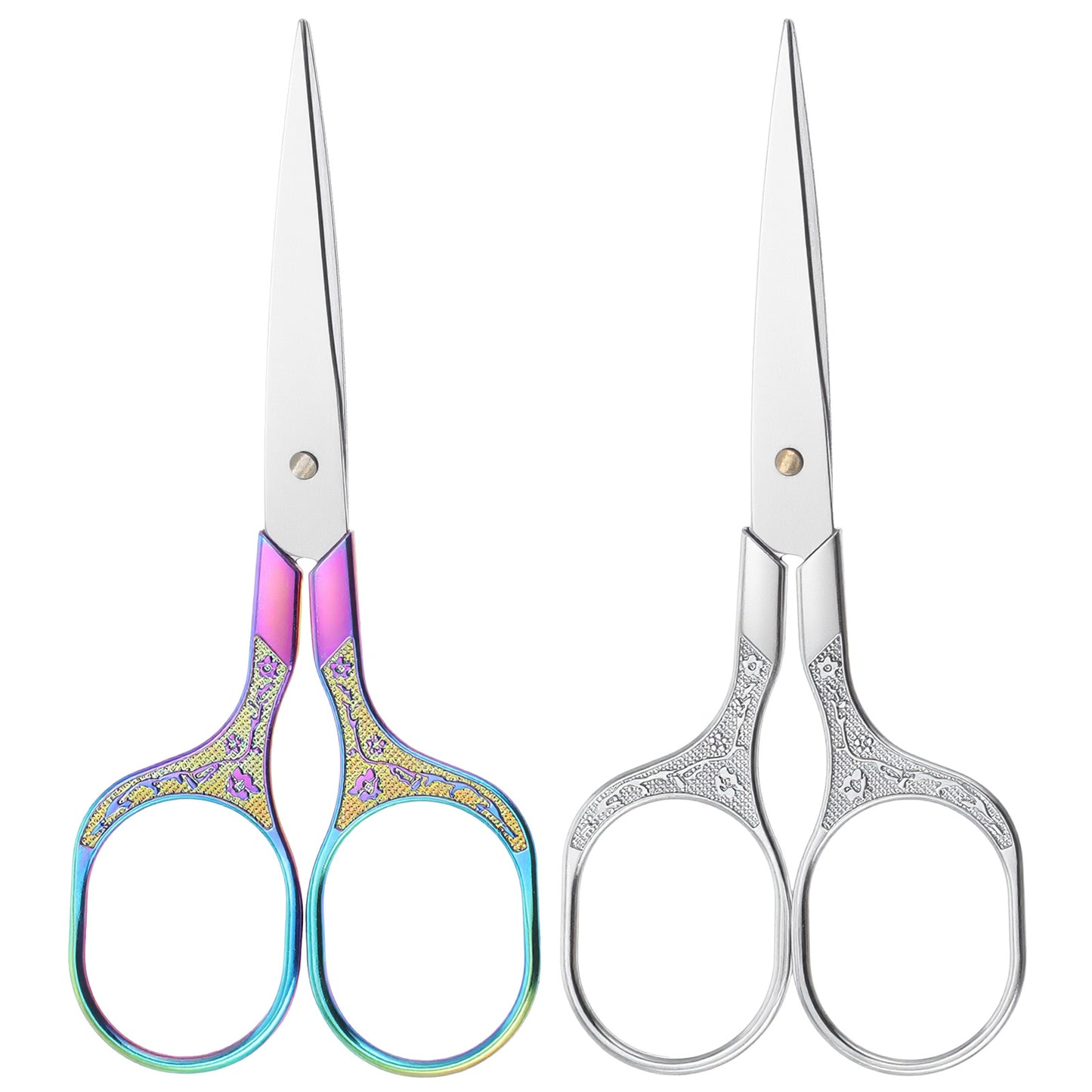 LXUEJIE 2 Pack Embroidery Scissors, Small Sharp Scissors with Cover Stainless Craft Mini Scissorses Retro Home Sewing Scissorses Metal Handle for Sewing Embroidery
