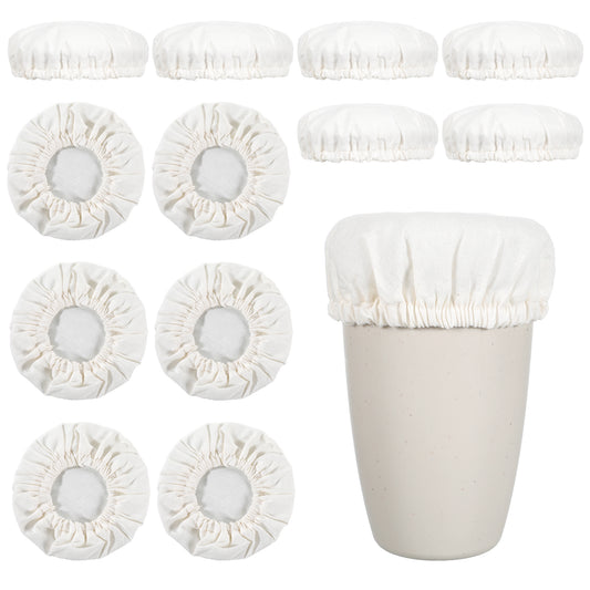 cobee 12Pcs Sourdough Jar Cover, Sourdough Starter Jar Cover, Cloth Jars Covers for Sourdoughs Reusable Bowl Covers, Bread Cloth Covering for Cheese Sourdoughs Baking Supplies Fit