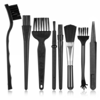 HJZHII 8PCS Keyboard Brush With PP Handle, Nylon Anti Static Brushes Small Portable Keyboard Cleaning Brushes Kit Electronic Dust Cleaning Brush for Computer Laptop Keyboard Phone Camera