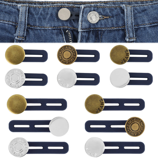 AOZUO Pack of 12 trouser waistband extensions, trouser button extension, button extension for trousers, trouser button extension, waist trousers, button extensions for jeans, trousers, men and women