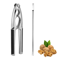 JJUNW Nutcracker Walnut Cracker Heavy Duty Shell Cracker Seafood Pecan Walnut Opener Tool with Non-Slip Handle and 1 Pick Needles for All Nuts
