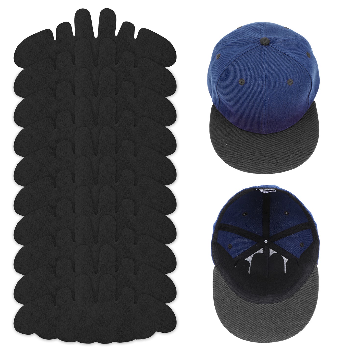 XLIUAX 10 Pcs Baseball Caps Inserts, Flexible Washable Hat Shaper Reusable Hat Liner Cap Fitter Inserts Felt Hats Sweat Liner