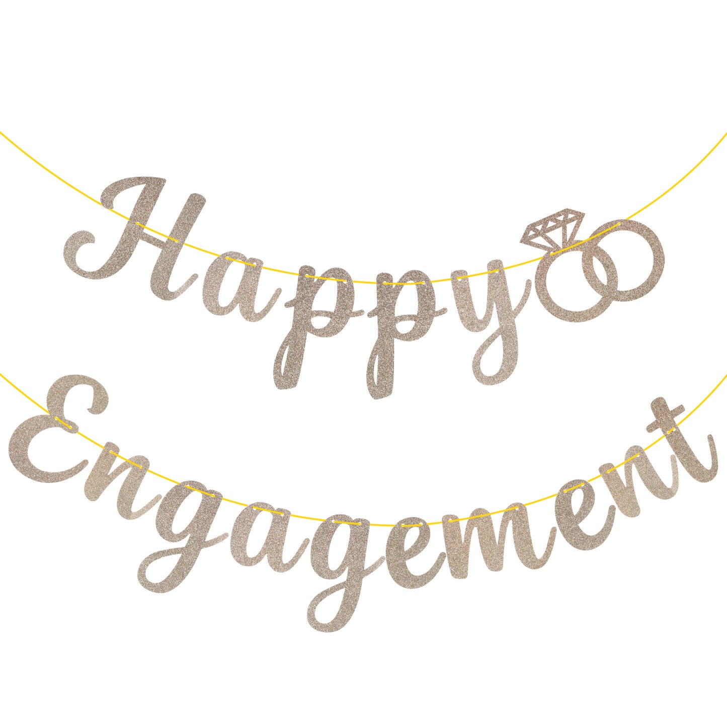 XLIUAX Engagement Banner, Engagement Party Decorations Pre-Strung Banners NO DIY Bachelorette Banner for Just Engaged Wedding Party Decorations Glitter Engagements Signs Couples Shower Props Backdrop