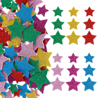 LXUEJIE 270 Pcs Colorful Glitter Foam Stickers, Self Adhesive Star Shaped Wall Stickers Small Star Sticker Glitter Stars Shapes Foam Sticker for Craft Birthday Party Halloween Christmas Decoration