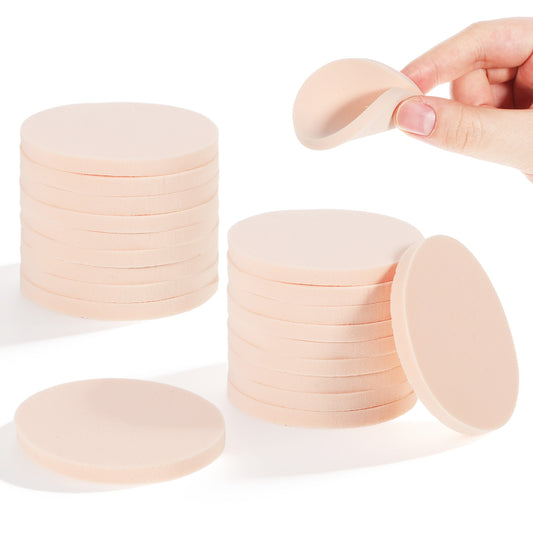 SHENLIU 20 Pcs Makeup Sponges, Round Latex Sponges Washable Face Paint Sponges Dry Wet Professional Cosmetic Sponges for Liquid Foundation BB Cream Powder Concealer