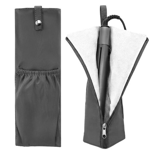 HJZHII Curling Iron Mat Bag, Heat Resistant Hair Tools Travel Bag(Grey)