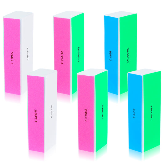 Cobee 4 Way Nail Buffer Block, 6 Pcs Nail Shine Buffer Files Sponge Nails Buffers Professional Grit Polishing Blocks for Manicure Kit
