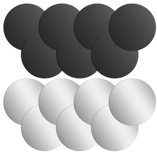 Bewudy 14pcs Metal Plates for Magnetic Mount, Round Magnet for Phone Case, Round Mobile Phone Metal Plate Mini Adhesive Iron Discs for Magnets Mount Phones Holder Back Magnet Stickers