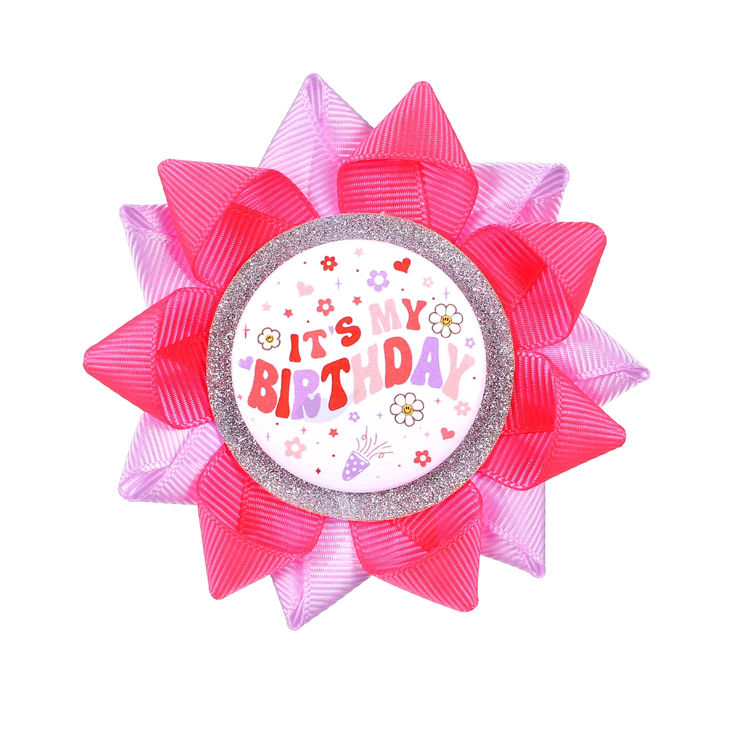 DOPENSPI Its My Birthday Pin, 3.9Inch It's My Birthday Button Happy Birthdays Pin Birthdays Tinplate Badge HappyBirthdays Button Pins for Women Girl BirthdayParty Decorations