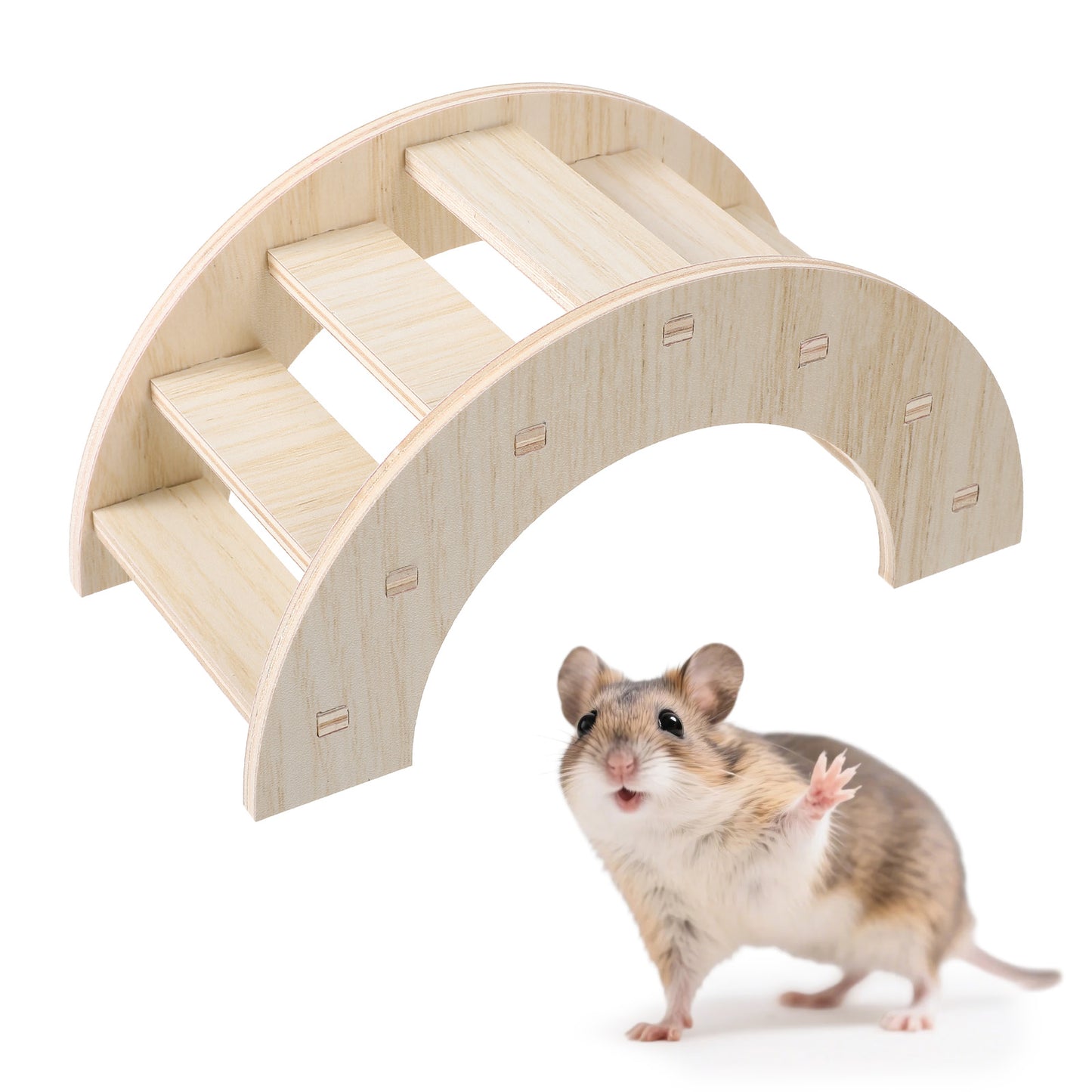 XLIUAX Hamster Wooden Ladder Bridge, Snap Together Hamster Climbing Play Toy Ladder DIY Hamsters Cage Accessories for Gerbils Rats Chinchillas Small Pets