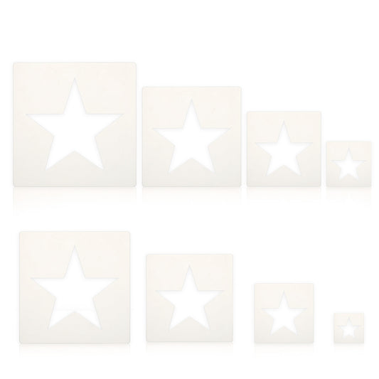 8PCS Circle Template for Drawing， Plastic Circle Stencil Reusable Circle Make Drawing Tool， for Painting and Spraying on Wall or Wood Artists and DIY Projects (Stars)