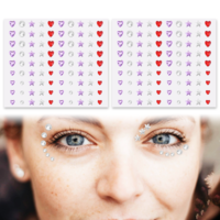 JIYIN 2 Sheets Star Heart Face Gems Stickers, Colorful Eye Face Stickers Acrylic Face Gems Stickers Red Face Jewels Makeup for Women Rave Accessories for Christmas Festival Party Decoration