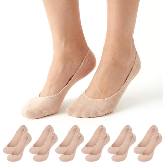 Cobee 6 Pairs No Show Socks Women, Cotton Low Cut Liner Invisible Footies Breathable Ladies Boat Loafer Socks for Flats Sneakers