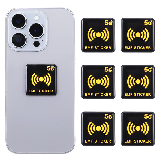 AOZUO 6pcs Protection Stickers for Mobile Phone, Black Square Slim Protection Stickers Effective Protect Laptops Cell Phone Tablets Radio TV All Devices