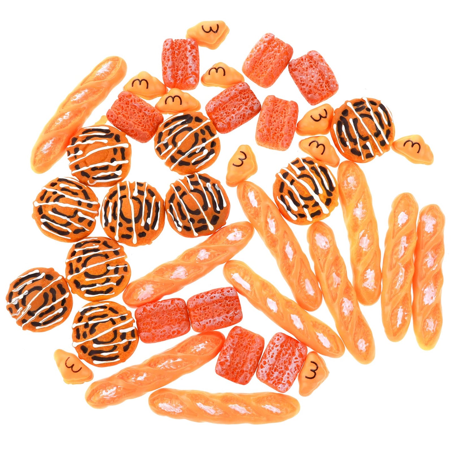 TIESOME 40Pcs Miniatures Dollhouse Mix Bakery Bread, 1:12 Scale Mini Cake Bread Biscuit Dollhouse Accessories House Food Decoration for Dollhouse Play Entertainment Supplies