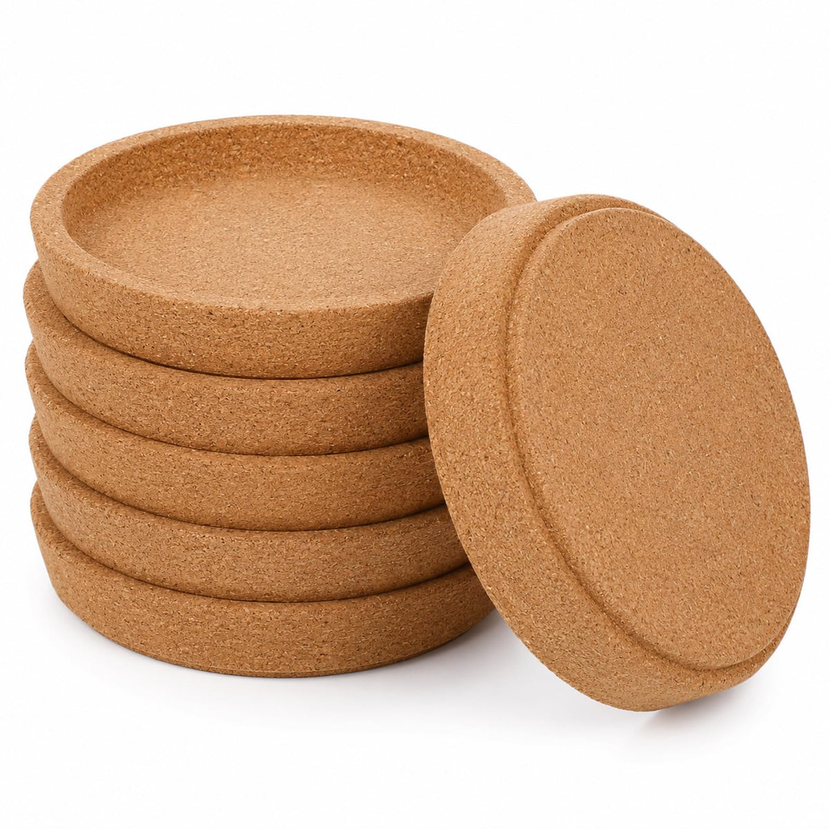 Pack of 6 Cork Coasters Round Extra Thick 10.3 cm Coasters Round