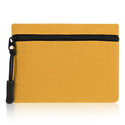 Andibro Mini Canvas Coin Purse, Small Change Pouch, Portable Change Purse with Zipper Coin Pouch Mini Change Bags for Women(Yellow)