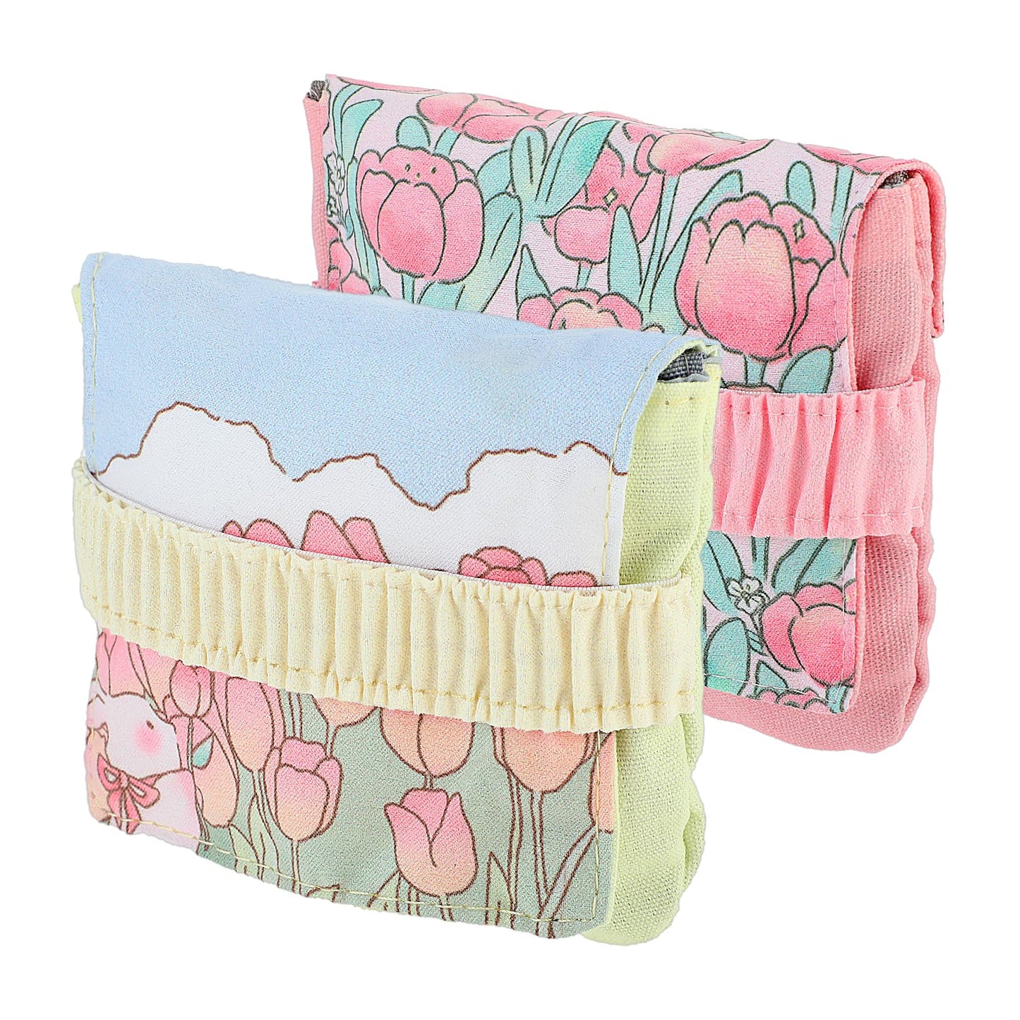 TIESOME Sanitary Napkin Storage Bag, 2Pcs Portable Period Holder Bag Sanitary Pad Storage Bag Holder Tampon Holder Pad Pouch Menstruation First Period Bag for Women Teen Girls School Supplies(A)