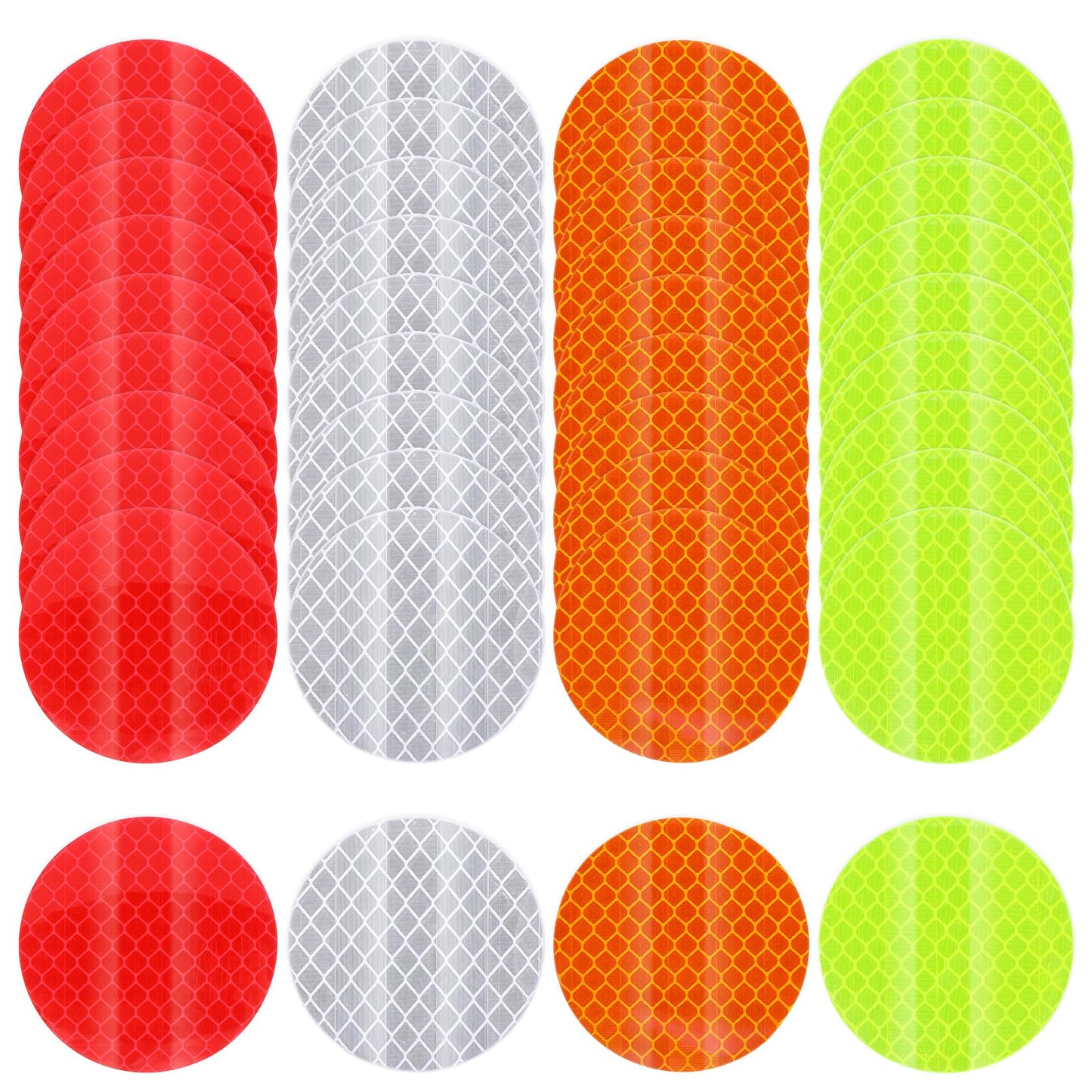 TIESOME 40pcs Reflective Stickers, High Visibility Mailbox Reflectors Dot Reflective Tape Outdoor Waterproof Self-Adhesive Reflector Stickers Safety Warning Reflective Tape For Car Trailer(Round)