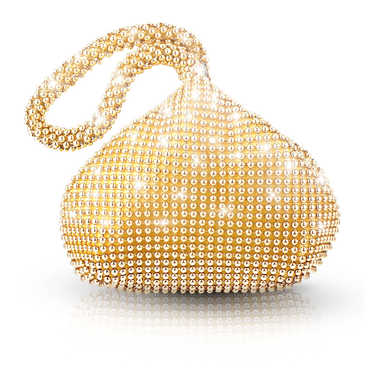 simarro Evening Bag Clutch Purses, Sparkly Rhinestone Evening Bag Ladies Party Handbag Coin Purse for Women Men Prom Wedding Party Banquet(Gold)