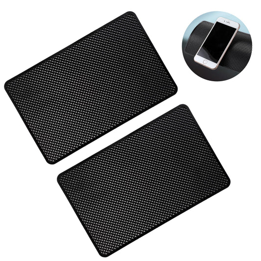 AOZUO Pack of 2 Car Dashboard Non-Slip Mats, 19 x 12 cm, Universal Self-Adhesive PVC Grip Pads, Washable, Non-Slip Mat for Holding Car, Vehicle, Phone, Glasses, Keys