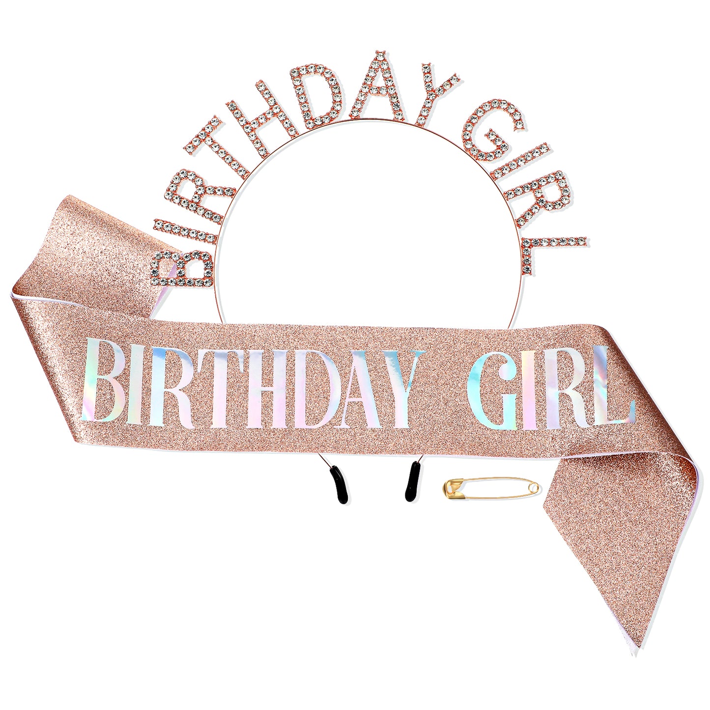 simarro Birthday Queen Sash & Rhinestone Tiara Kit, Birthday Girl Crown Fabulous Glitter Sash and Crystal Tiara for Women Birthday Party Supplies