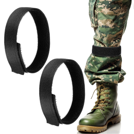 Giantree 6/2 Pcs Elastic Boot Straps, Black Ankle Strap Boot Blousers Boot Straps for Cowboy Boots Elastic Military Boot Straps for Gardening Hiking Cycling Fishing Hunting Running (Black, 3)