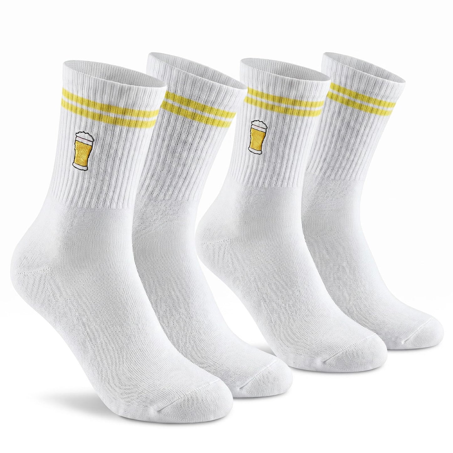 Amabro 2 Pairs of Embroidered Beer Socks Funny Gift Socks 39-46 Oktoberfest