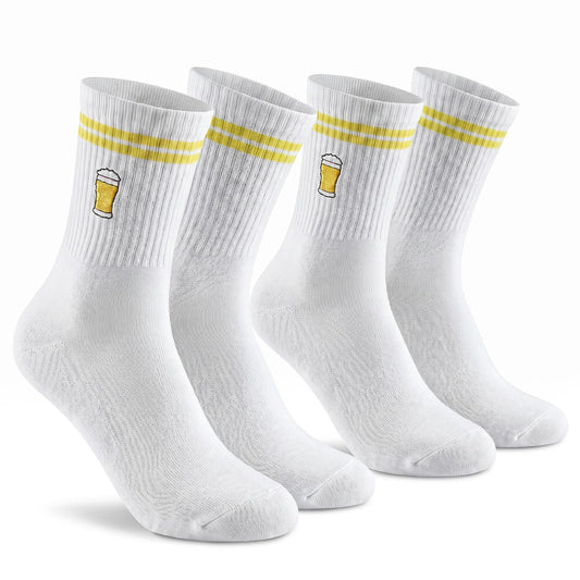 Amabro 2 Pairs of Embroidered Beer Socks Funny Gift Socks 39-46 Oktoberfest