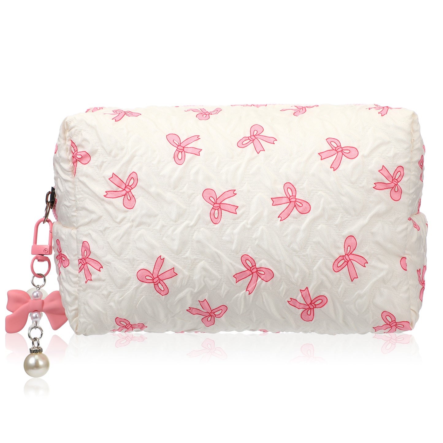 WJIAAA Small Makeup Bag, Portable Cute Mini Cosmetic Make Up Pouch with Zipper, Travel Toiletry Organizer for Women(Pink,6.7x4.3x3.1 in)