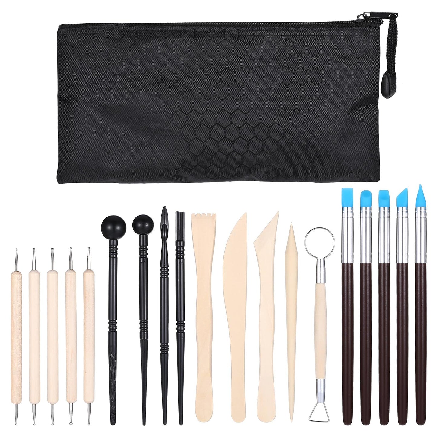 Yuanchu 20pcs Modeling Tools, Pottery Tool Set Ceramic Clay Tool Polymer Clay Sculpting Tools Pottery Modeling Tool Set for Beginners Potter Artists Model Making Carving Candles