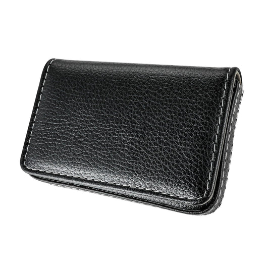Giantree Credit Card Holder for Women, PU Leather Lychee Pattern Coin Purse Business Name Card Case with Magnetic Shut Business Organizer Bag for Men & Women Bank Card Case(Black)