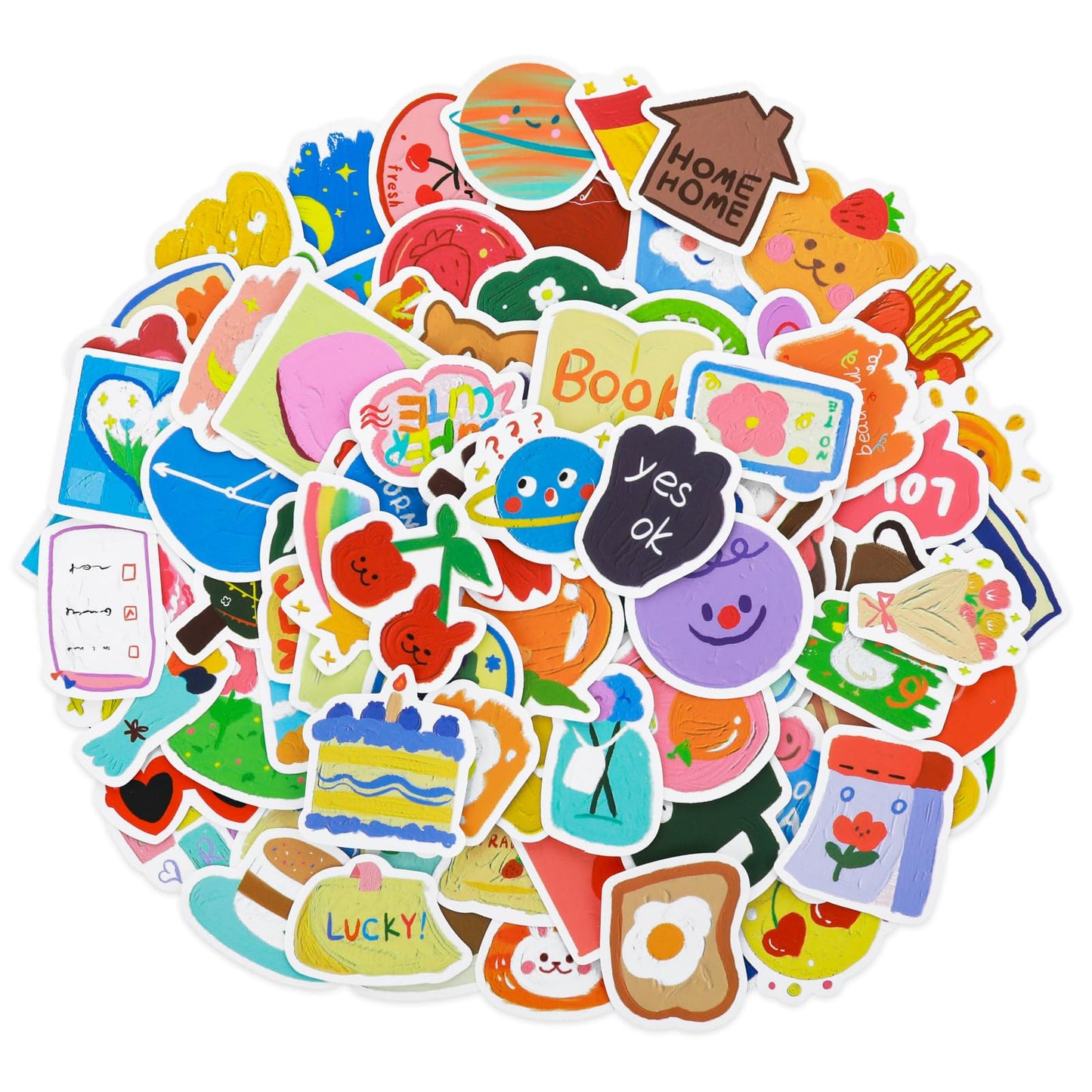 Amaxiu 100 Pcs Cute Sweet Stickers, Snack Candy Cookie Cupcake Biscuit Dessert Waterproof Vinyl Decals Teacher Reward Sticker for Water Bottle Refriger Luggage Skateboard Guitar Birthday Party Gift