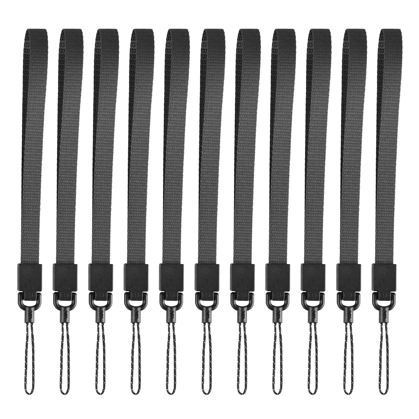 GEEHUA 10Pcs Hand Wrist Strap, Wrist Lanyards Braided Flat String for Keys Phone Camara USB Flashlight(black)
