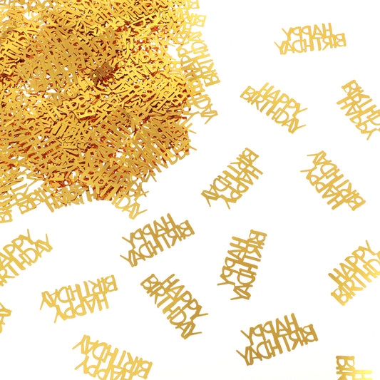 LIQWEI 200Pcs Gold Happy Birthday Confetti Birthday Party Decorations Baby/Adult Birthday Table Centerpiece Party Supplies