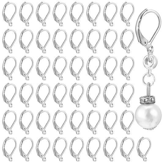 Giantree 60Pcs Earring Hooks, Lever Back Earring Clasps, Interchangeable Dangle Ear Wire Findings, Smooth to Open and CloseStainless Steel French Earring Hooks for Jewelry Making, DIY Supplies