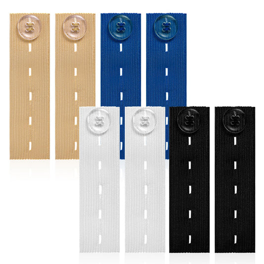Jeffdad Elastic Waist Extenders, Adjustable Elastic Button Extender Waist Extenders Waistband for Jeans Pants Button Extender Women and Men Jeans Dress (4 Colors)