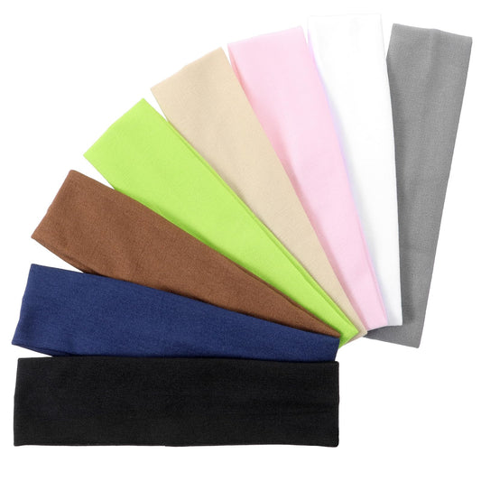 HJZHII 8PCS Headbands for Women, Fashion Hair Bands Non Slip Head Band Stretchy Sweat Hair Bands Workout Headbands Soft Fabric Sport Warp for Daily Life Workout ﻿