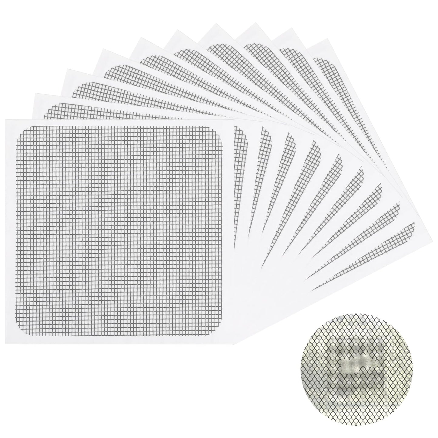 Giantree 20 Pcs Window Screen Repair Patch, 4"x 4" Strong Self-Adhesive Mesh Tape Screen Door Replacement Repair Kit Fiberglass Mesh Window Screen Repair Patches for Window and Door Tears Holes(Black)