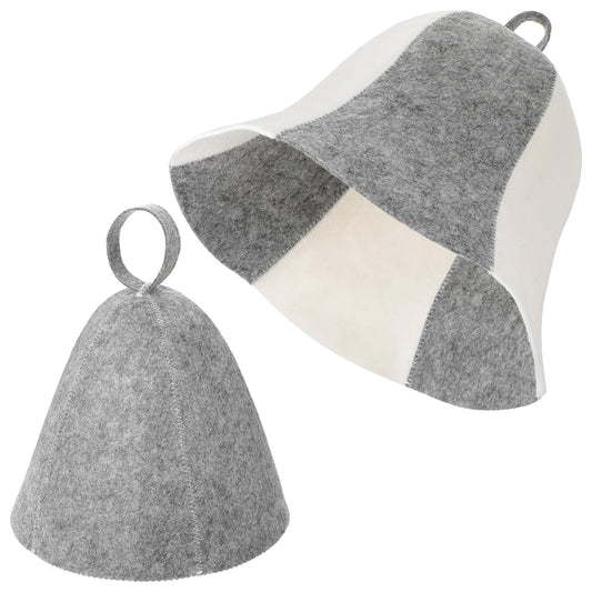 HJZHII 2 Pack Sauna Hat, Sauna Wool Cap Polished Wool Hat Indoor Sauna Felt Hat Ukraine Sauna Hat Russian Banya Cap Vaporarium Hat for Men Women Bathroom Accessories