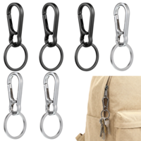 Cobee 6 Pcs Metal Keychain Key Rings, Heavy Duty Carabiner Keychain With Keyring, Portable Key Chain For Women Men, Home, Car, Travel, Outdoor, Backpacking(Black and silver)