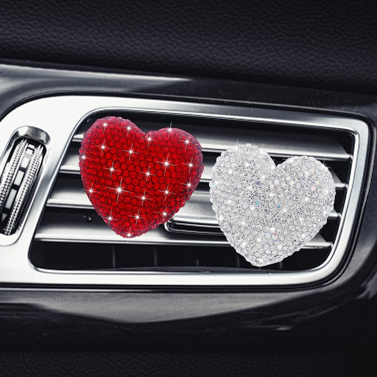 Cobee Bling Car Air Vent Clip, 2 Pieces Rhinestone Car Air Fresheners Vents Clips Crystal Car Diffuser Bling Car Interior Accessories for Women