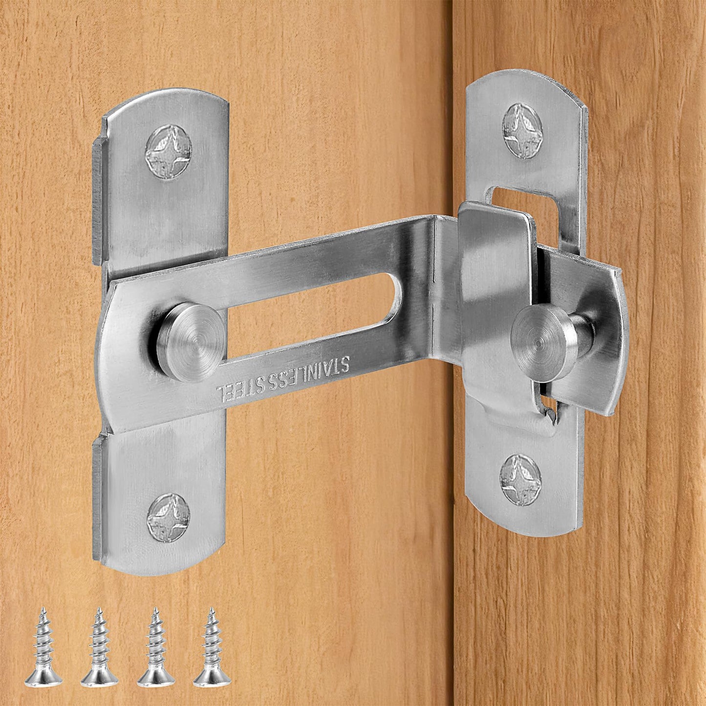 Amaxiu Barn Door Latch, 90 Degree Sliding Barn Door Lock Flip Door Sliding Latch Stainless Steel Barn Door Lock Latches Lock for Bedroom Safety Door Lock