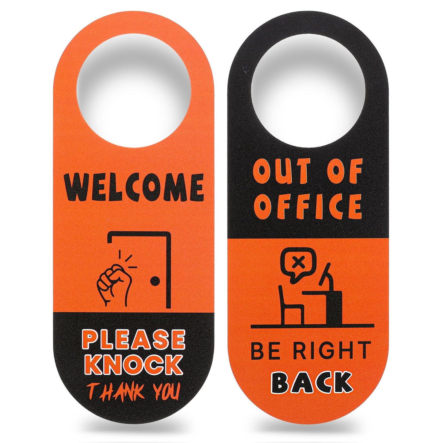 Giantree 2 Pcs Do Not Disturb Door Hanger Sign, Double-sided PVC Hanging Sign Universal Fit 9.44" x 3.5" Do Not Disturb Door Sign for Office Meeting Home Hotel Clinic Therapists Health Care (Orange)