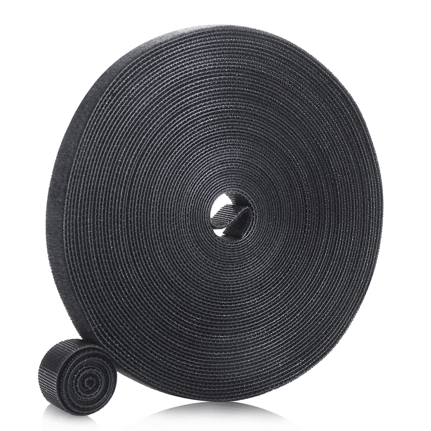 cobee Hook and Loop Tapes Fastening Nylon Tape Cable Ties Double Side Hook Roll Straps Fastener Roll with Adhesive Back Fastener Strip Wires Cords Management Wire Organizer Straps(10M, 1/2'' Width)