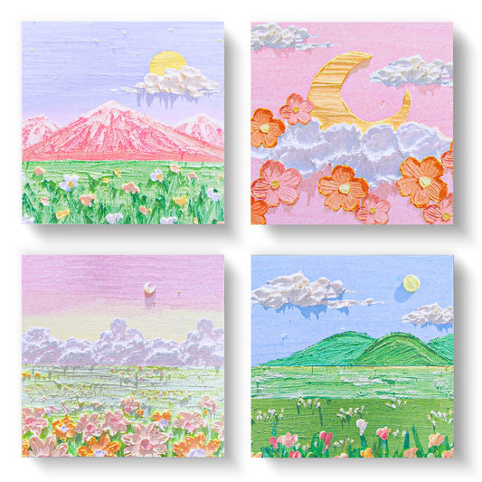 Molain Cute Sticky Notes, 4 Pack Creative Sticky Notes Markers Flags Self-Stick Memo Pads Students Home Office Roommates Gifts Tab Supplies 320 Sheets
