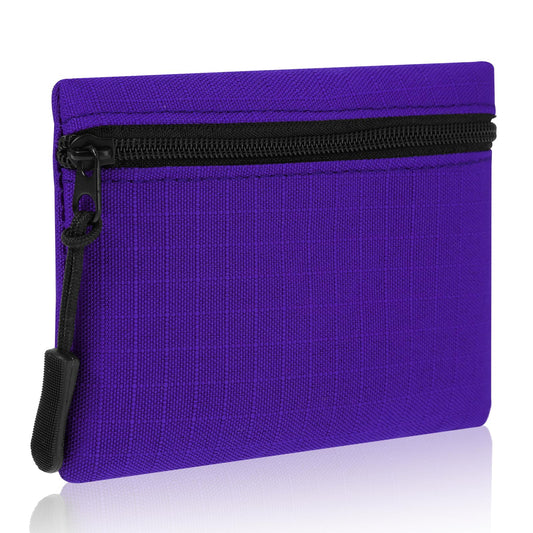 JIEYAO Small Canvas Coin Purse, Mini Change Pouches with Zipper, Portable Lipstick Storage Coin Pouch Mini Change Purse(Purple)