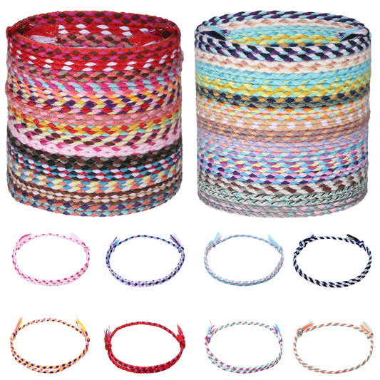 LXUEJIE 30Pcs Woven Wrap Friendship Bracelets, Handmade Braided Friendship Bracelet Adjustable Colorful Tassels Cotton Rope Bracelets for Women Men Teenagers