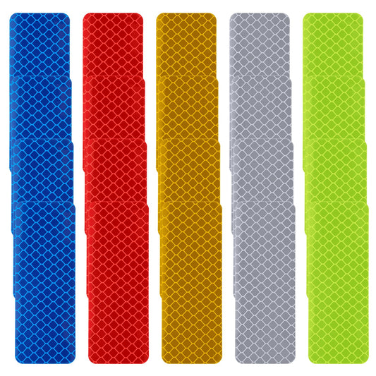 JIYIN 20 Pcs Warning Reflective Stickers, Safety Reflective Stickers High-Visibility Waterproof Reflective Tape for Car Motorcycle Bike Trailer Helmet Mailbox Bag Multicolor 3.15" x 1.18"