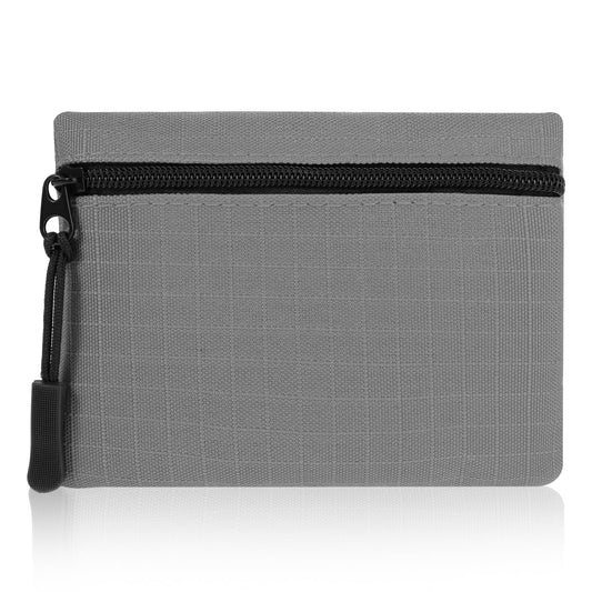 Andibro Mini Canvas Coin Purse, Small Change Pouch, Portable Change Purse with Zipper Coin Pouch Mini Change Bags for Women(Grey)